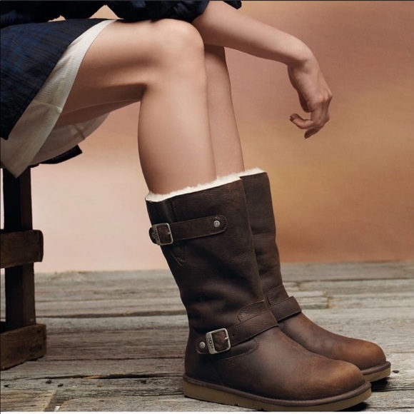 UGG Shoes - UGG Kensington Sutter Brown Leather Boots